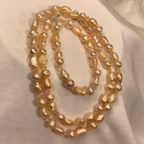 Genuine Baroque Pearl Necklace & Bracelet Set - Picture 7 of 8